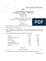 CU-2020 B. Com. (Honours) Financial Reporting & Financial Statement Semester-VI Paper-DSE-6.1A QP