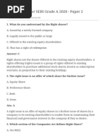 Accounting For Rights Share Capital Transactions MCQ