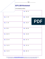 GCF LCM Worksheet