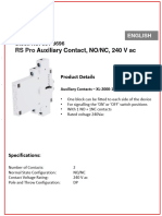 Datasheet: Auxiliary Contact, NO/NC, 240 V Ac