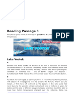 Reading Passage 1: Lake Vostok