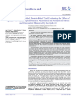 2018 Mulier A Randomized Controlled, Double-Blind Trial Evaluating The Effect of Opioid-Free Versus Opioid General Anaesthesia On Postoperative Pain and Discomfort Measured by The QoR-40