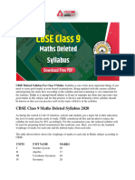 CBSE Deleted Syllabus For Class 9 Maths