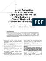 2011 Effect of Preheating Resin Composite and Light-Curing Units On The Microleakage of Class II Restorations Submitted To Thermocycling