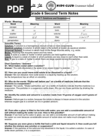 Notes For Science G6 (2nd Term)