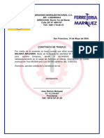 Carta de Trabajo Ferreteria Marquez