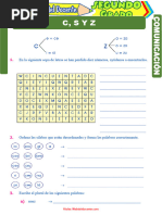 Palabras Con La C S Z para Segundo Grado de Primaria