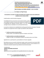 Comunicado A Familias (Convocatoria Reunión de Padres 17 de Julio 2024