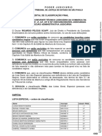 Tribunal de Justiça Do Estado de São Paulo: Nome Inscrição Classif. FINAL