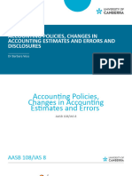 Accounting Policies, Changes Estimates and Errors and Disclosure