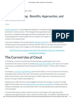 Cloud Computing - Benefits, Approaches, and Considerations