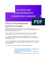 Exercices Corrigés Stratégie D'investissement