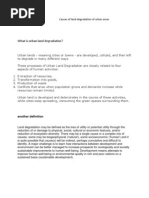 Causes of Land Degradation of Urban Areas