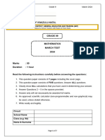 Grade 9 March Test 2024