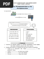 U4 Ficha Preposiciones y Conjunciones para Quinto de Primaria