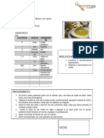 Recetario Conformación de Menús