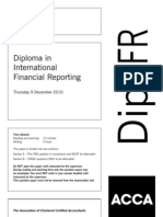 Diploma in International Financial Reporting: Thursday 9 December 2010