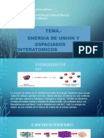 Energia de Union y Espacio Interatomico