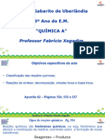 Colégio Gabarito de Uberlândia 3º Ano Do E.M. "Química A": Professor Fabrício Xegadim