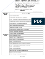 Time Table - S5 (Regular) & S4, S3, S2, S1 (Arrear) - R 2018