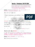 Exercício de Revisão - Polinômios I 03 - 07 - 2024