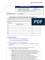 Area Persona: Objetivos de Desarrollo Sostenible 3 Y 4: Resultado Esperado