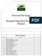 Food and Beverage SOP