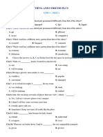 TIẾNG ANH 9 FRIENDS PLUS - UNIT - 1 - TEST - 1