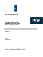 Understanding The Pattern of Growth and Equity in The People's Republic of China