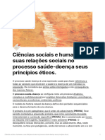 Cincias Sociais e Humanas e Suas Relaes Sociais No Processo Sade-Doena Seus Princpios Ticos.