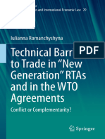 Iulianna Romanchyshyna - Technical Barriers To Trade in "New Generation" RTAs and in The WTO Agreements - Conflict or Complementarity - Springer Nature (2023)