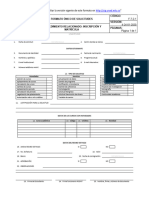 Asegúrese de Consultar La Versión Vigente de Este Formato en