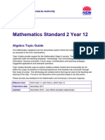 Mathematics Standard 2 Year 12 Topic Guide Algebra