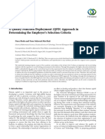 Research Article: A Quality Function Deployment (QFD) Approach in Determining The Employer's Selection Criteria