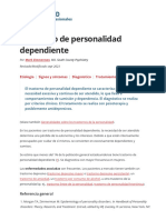 Trastorno de Personalidad Dependiente - Trastornos Psiquiátricos - Manual MSD Versión para Profesionales