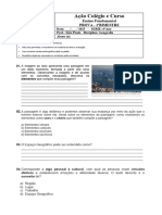 Prova - 1 BIM 6 ANO - Geografia