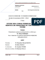 Etude Des Comas Febriles Dans Le Service de Pediatrie Du Chu Gabriel Toure