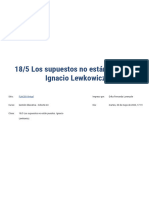 Los Supuestos No Están Puestos. Ignacio Lewkowicz