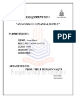 Assignment No 1: "Analysis of Demand & Supply"