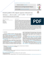 Economic Predictors of The Subjective Experience of Financial Stress