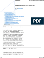 Microwave Ovens Repair - Sci - Electronics.repair FAQ Notes On The Troubleshooting