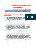 Decision-Making Interview Questions and Answers