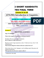 Eng502 Short Handouts Notes Final Term File 3 Compiled by Sir Zahid