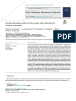 Machine Learning Models For Forecasting and Estimation of Business Operations