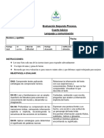 Evaluaciòn Segundo Proceso Cuarto Bàsico