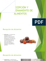 Recepcion y Almacenamiento de Alimentos