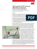 PAO Compatible ePTFE Technology HEPA Filters For Cleanroom Pharmaceutical Applications