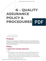 CF006 - Quality Assurance Policy & Procedures - CBSA