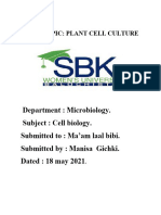 Plant Tissue Culture Is A Collection of Techniques Used To Maintain or Grow Plant Cells