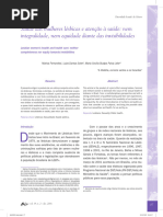 Saúde Das Mulheres Lésbicas e Atenção À Saúde - Nem Integralidade, Nem Equidade Diante Das Invisibilidades